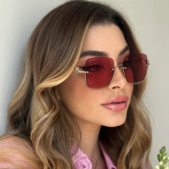 NEW GUCCI GG1279S 003 GOLD/PINK WOMEN SUNGLASSES GUCCI - Picture 1 of 14